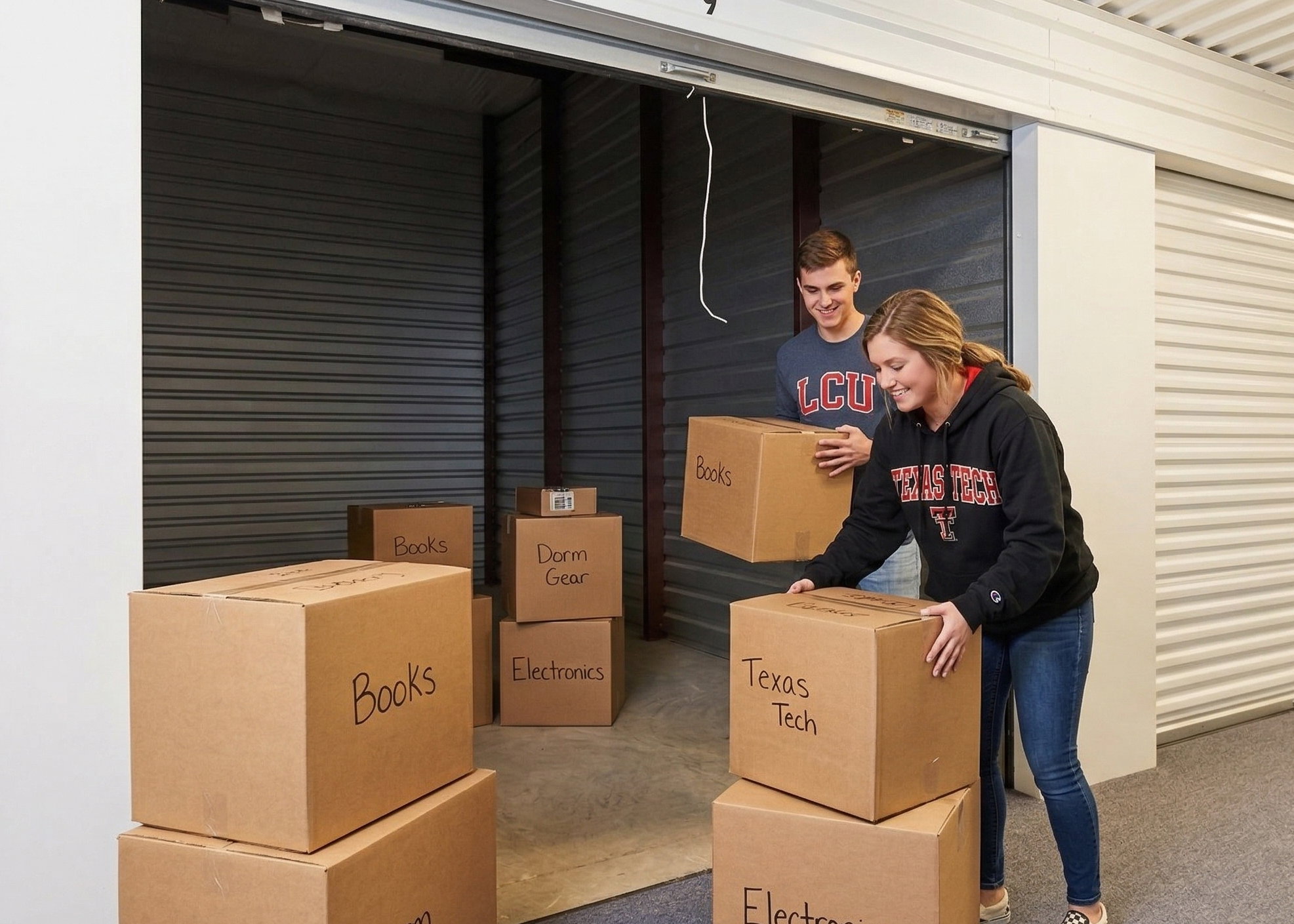 Moving boxes into storage