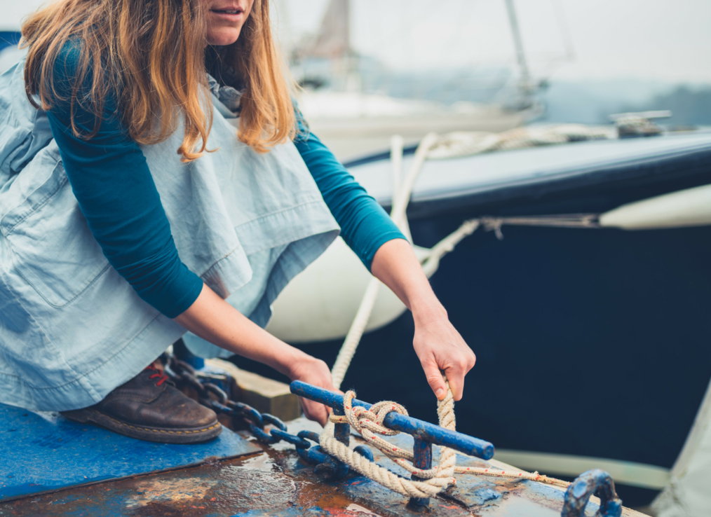 Boats moored at a marina