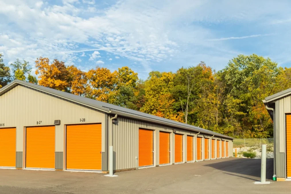 Interior corridor of a clean, well-lit storage building