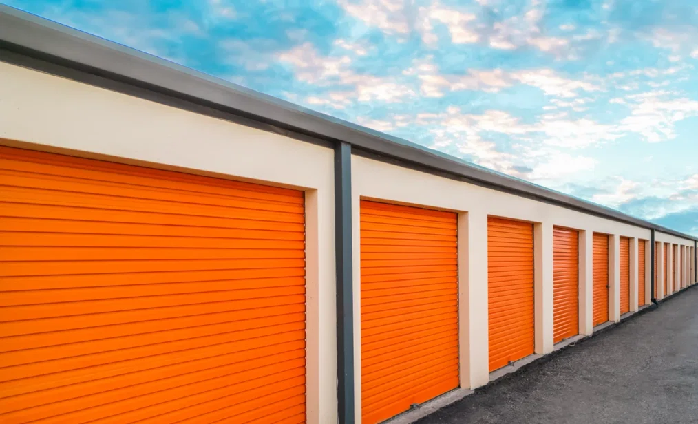 Drive-up storage buildings seen from above