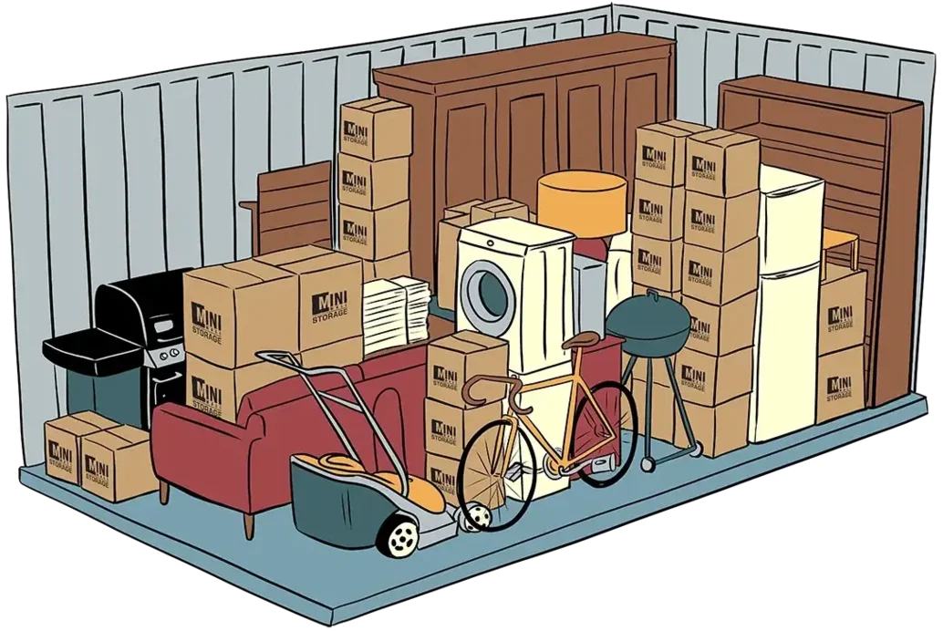 Diagram of a 10 x 20 storage unit