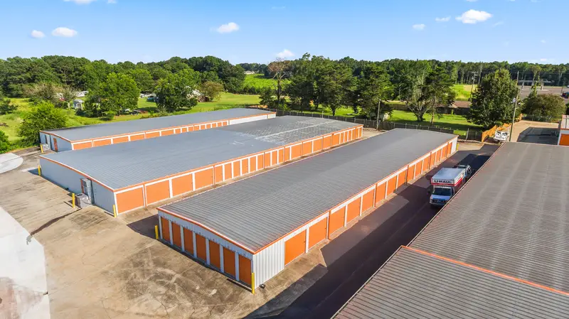 Aerial view of Mini Mall Storage in Enterprise, AL on Salem Rd