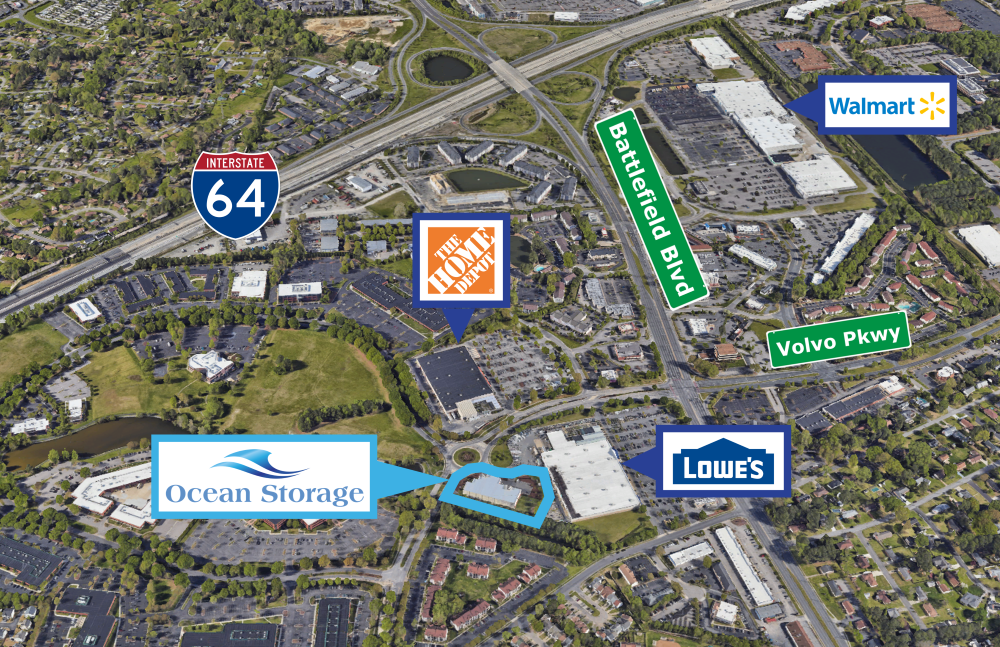 Aerial map of 31 Volvo Parkway, Chesapeake VA