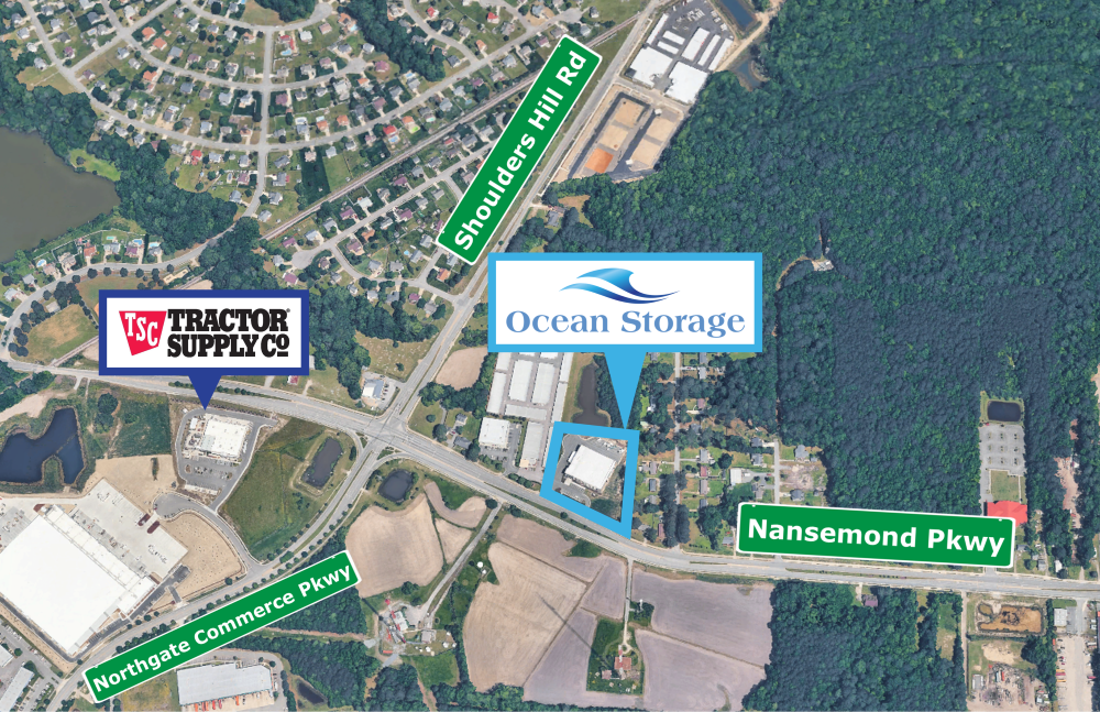 Aerial map of 5246 Nansemond Parkway, Suffolk VA
