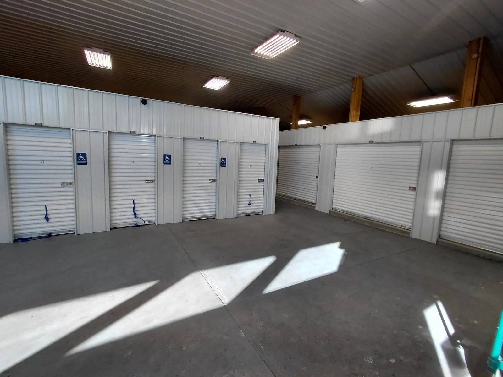 Interior photos of indoor storage units in Sheridan, on Coffeen Avenue.