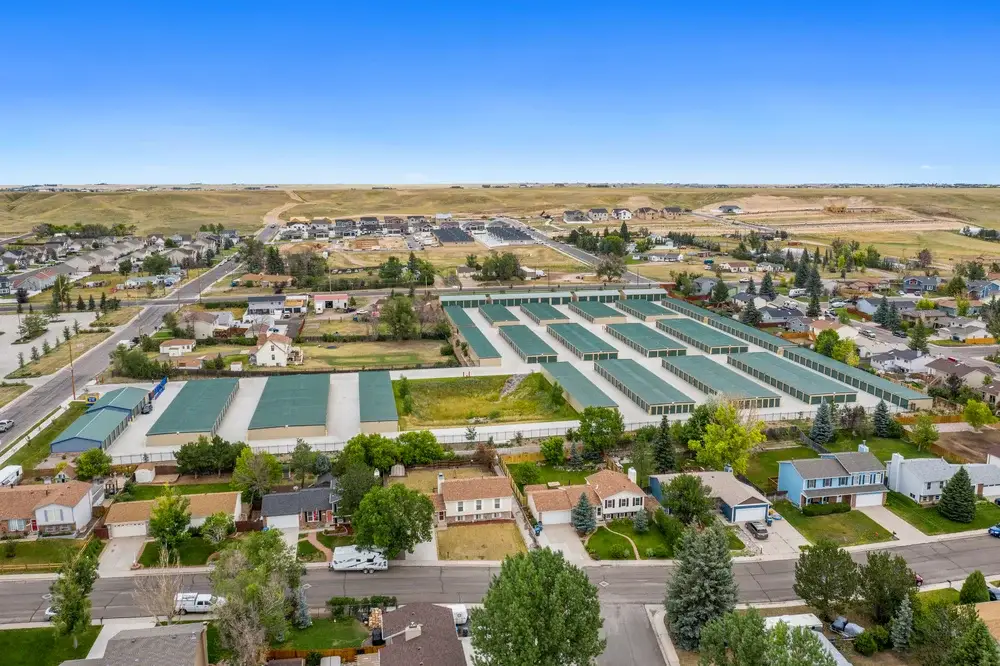 Aerial picture of the Van Buren Ave storage units in Cheyenne.