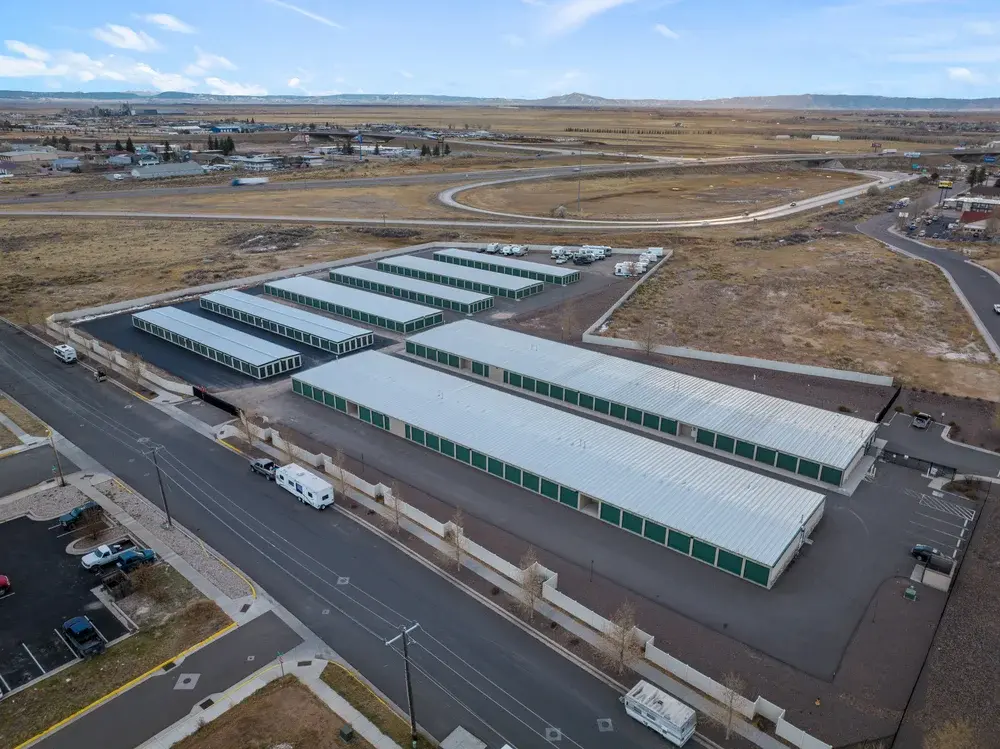 Aerial picture of the Boswell Drive self-storage units in Laramie, WY.