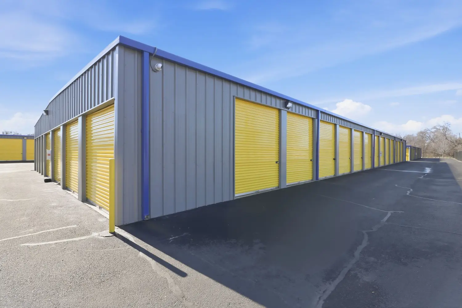 Angled view of drive up storage units at Storage Star Chico on Eaton Road showing layout and accessibility