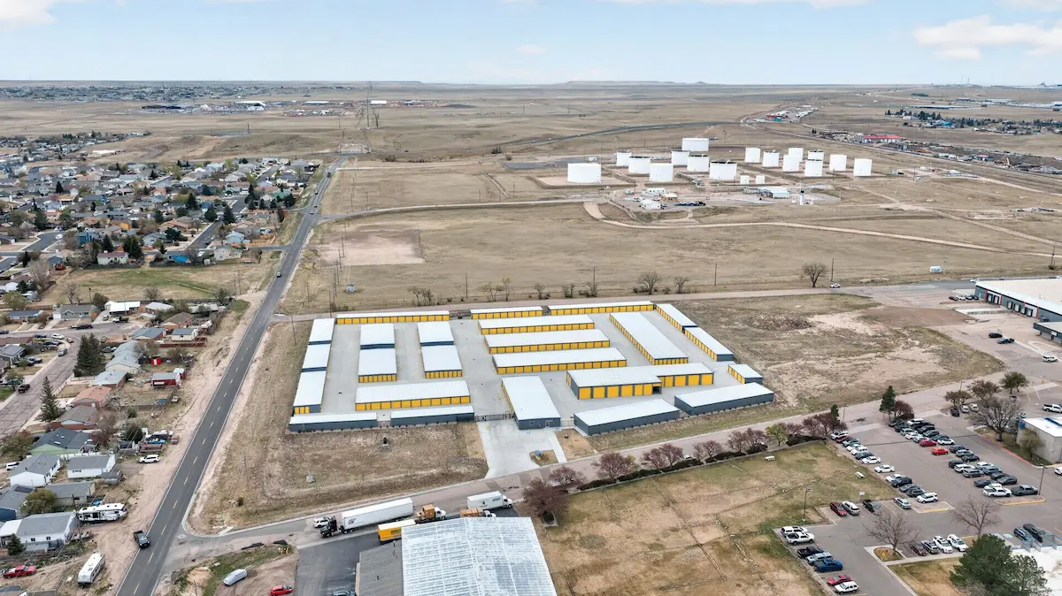 Aerial view of Storage Star self storage facility on Wyott Drive in Cheyenne Wyoming