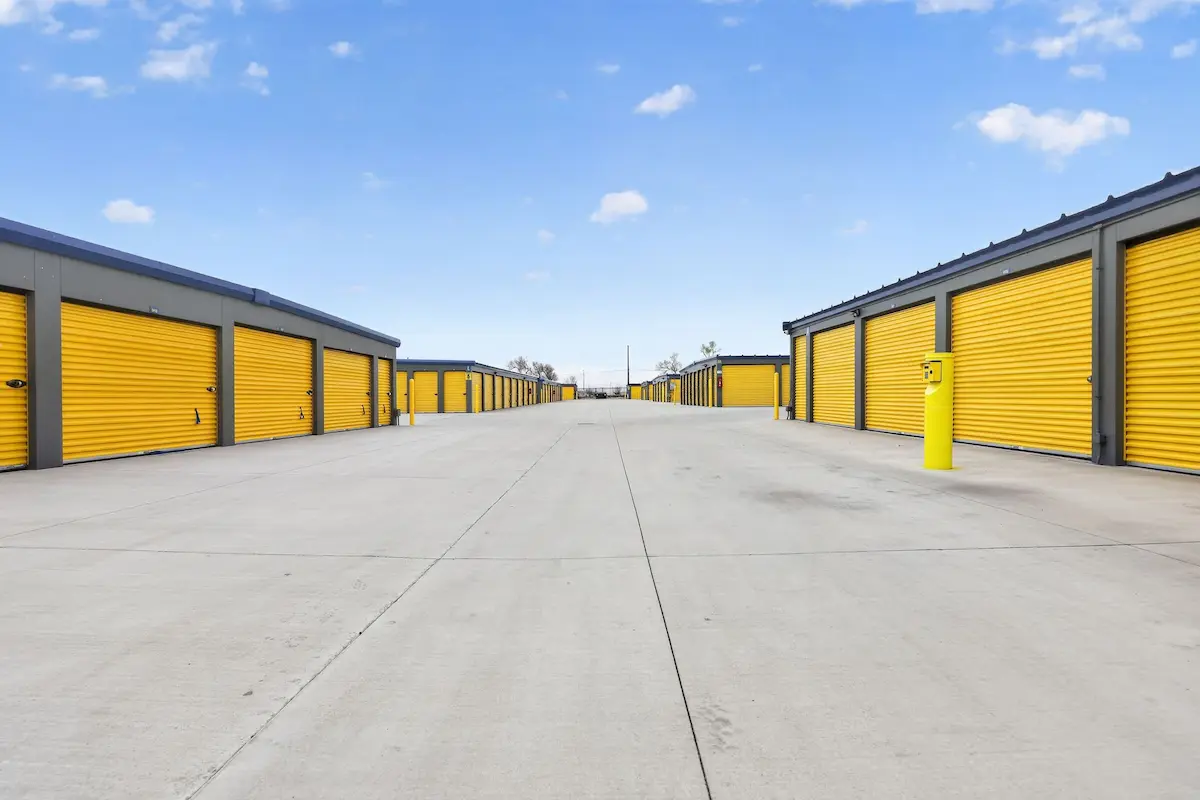 Wide drive aisles with easy access to storage units at Storage Star Cheyenne Wyott Drive
