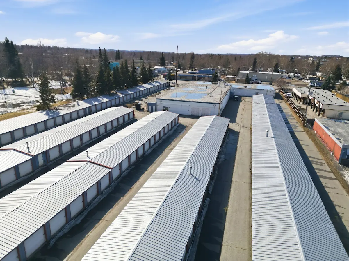 Exterior aerial view of Storage Star self-storage facility in Anchorage, AK