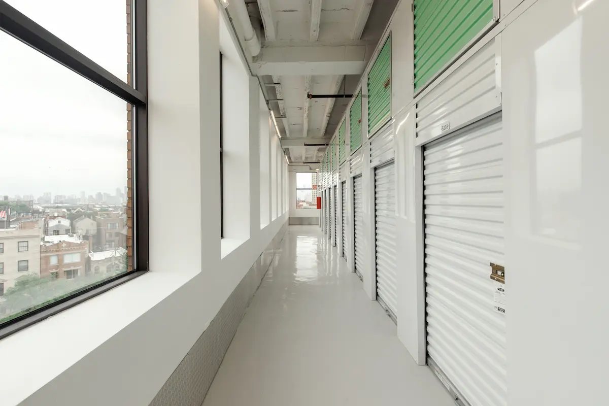 Row of Climate-Controlled Storage Units and Lockers at a Chicago self-storage facility